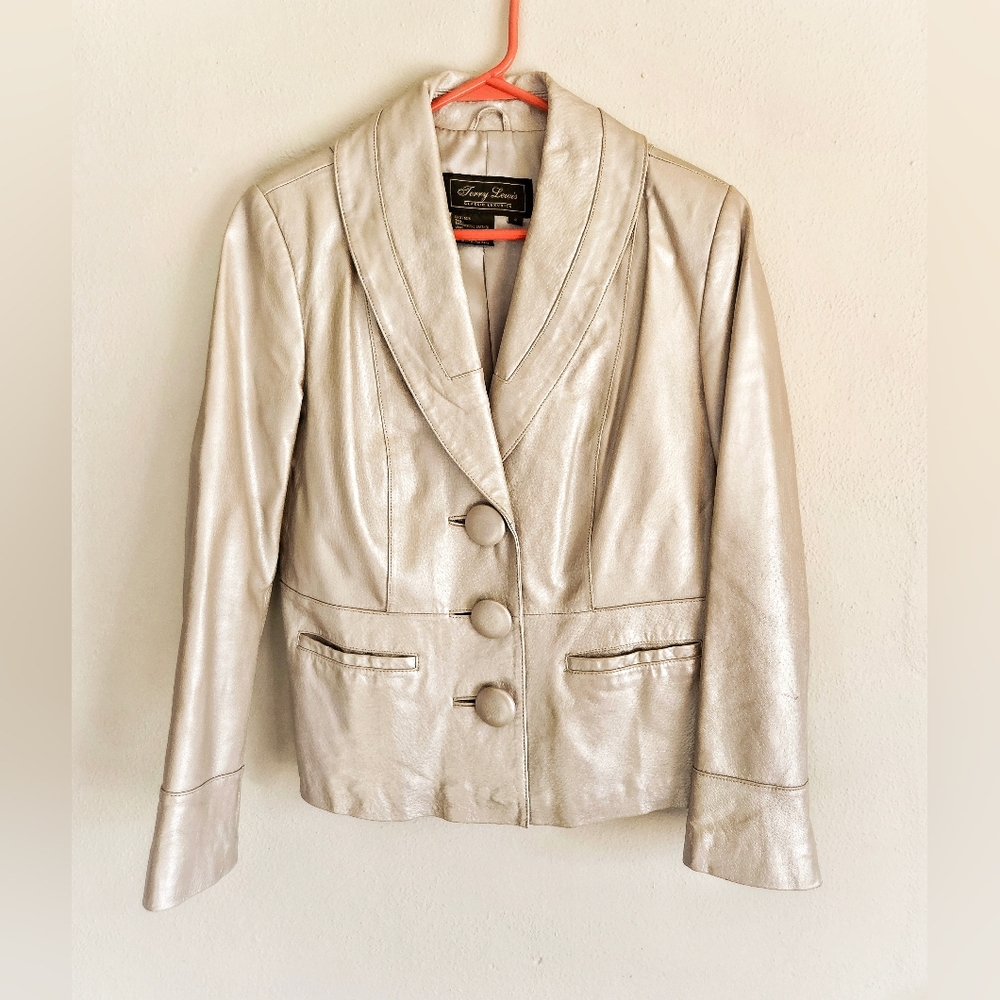 Vintage Silver Leather Jacket